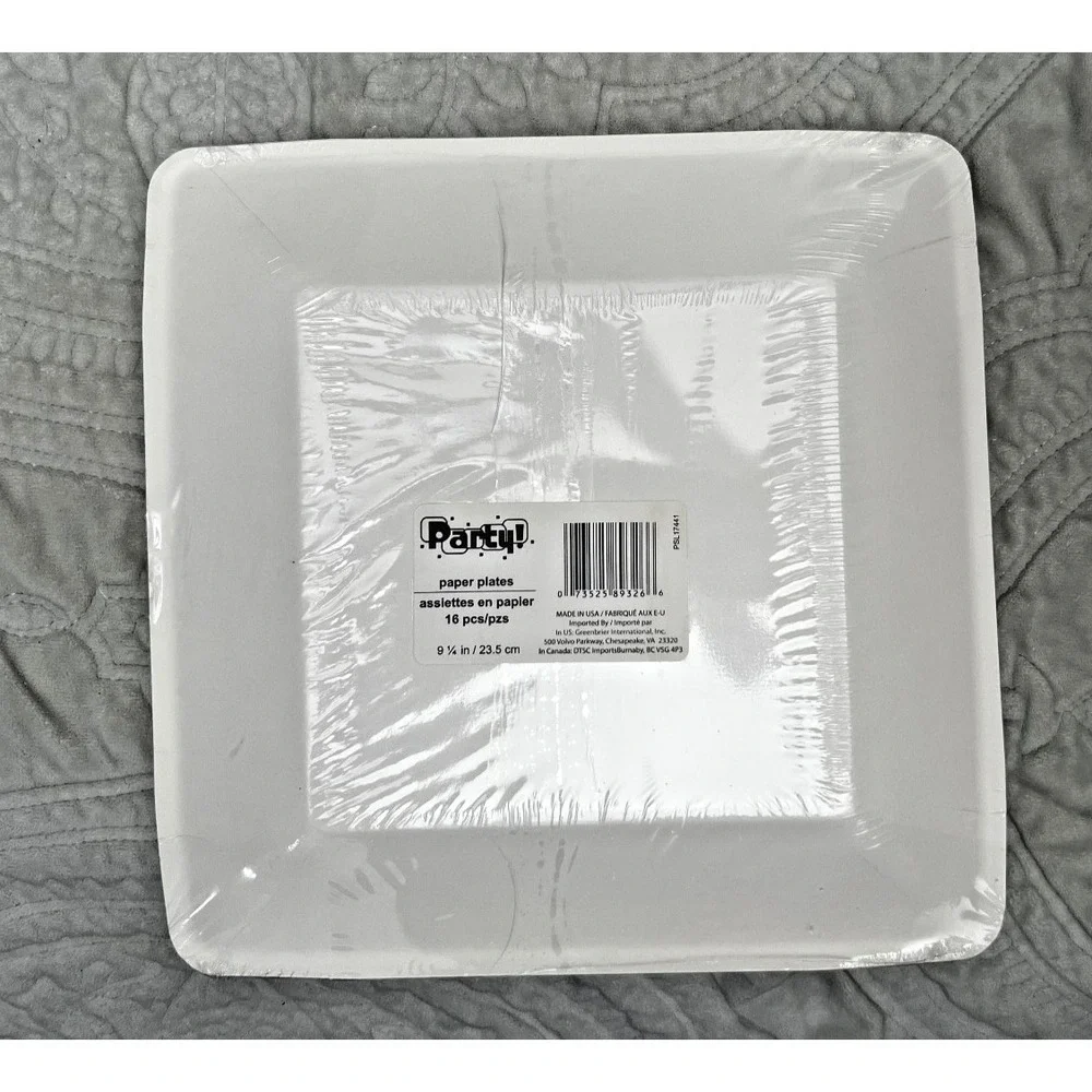 Lot‎ White Square Plates Napkins Party Disposable Microwave-safe 7